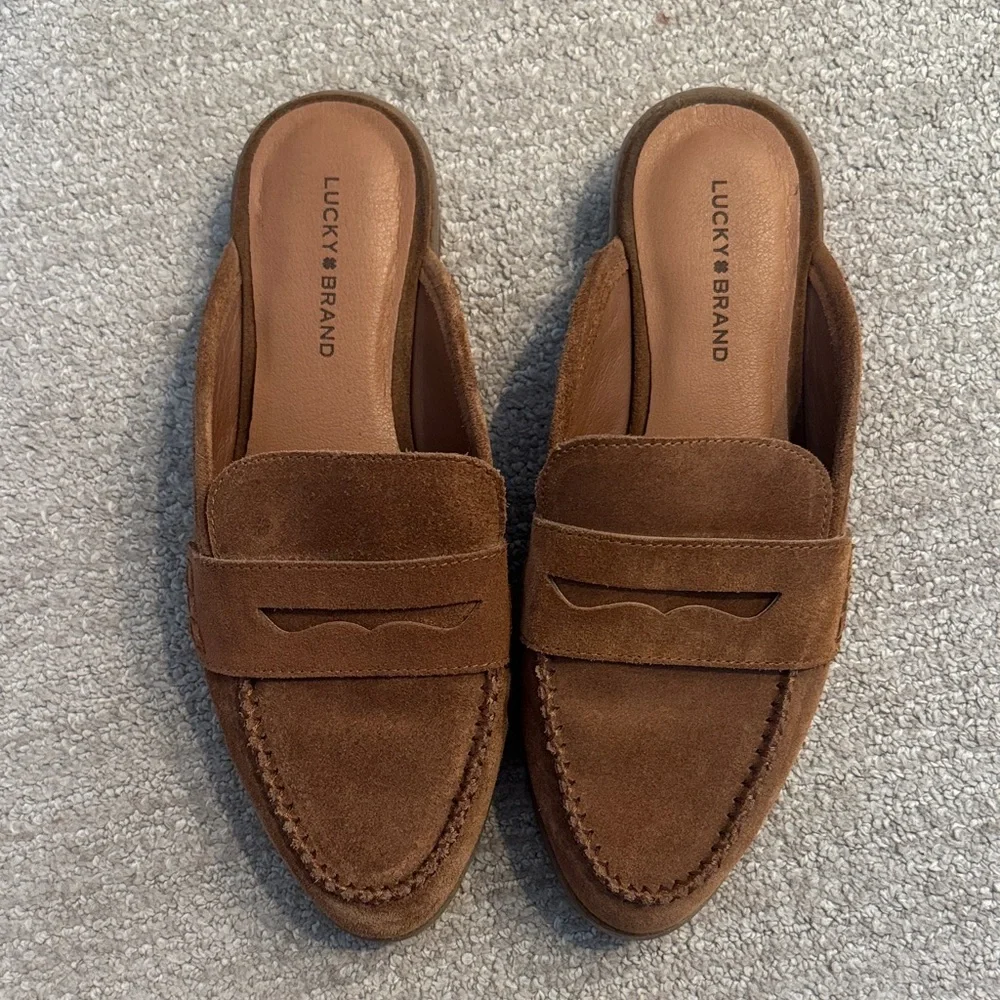 Lucky Brand Women’s  Tan Suede Slip-Ons - Picture 2 of 4
